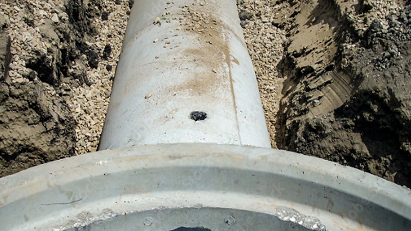 large pipe in ground