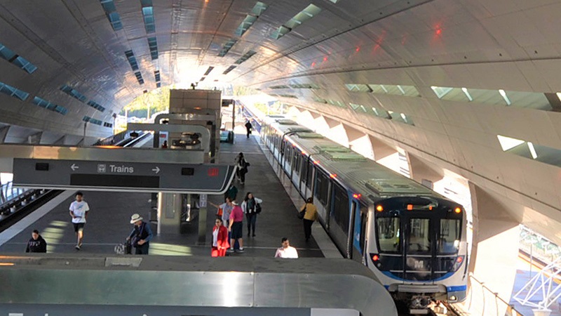 Image of the Metrorail Station at MIA.