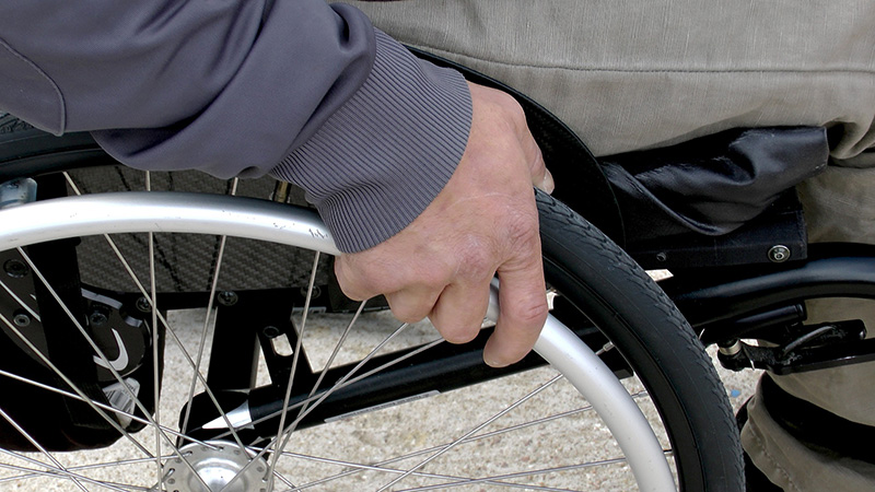 Close-up of wheelchair