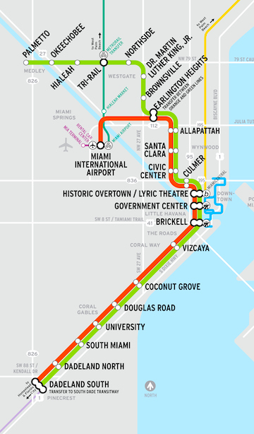 metrorail stations - miami-dade county